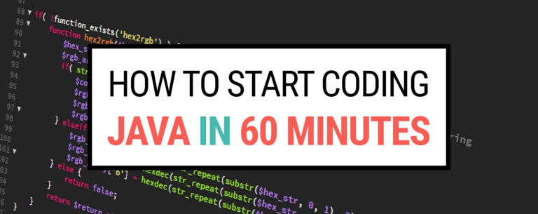 How to start coding Java in 60 minutes
